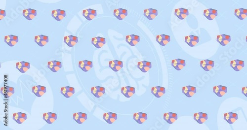 Wallpaper Mural Animation of colorful face mask icons over blue background Torontodigital.ca