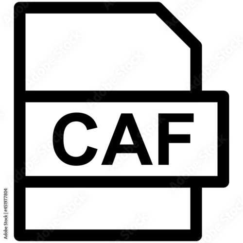 CAF File Format Vector line Icon Design