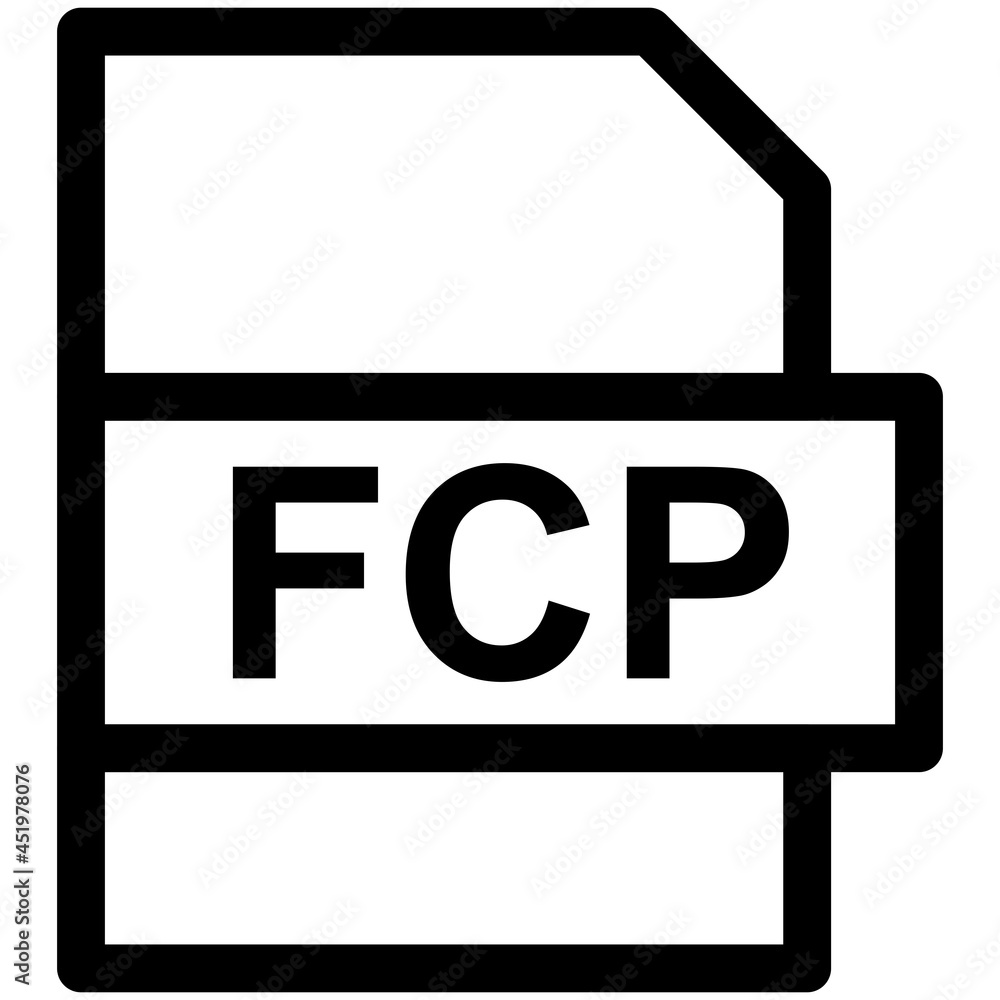 FCP File Format Vector line Icon Design FCP File Format Vector line Icon Design