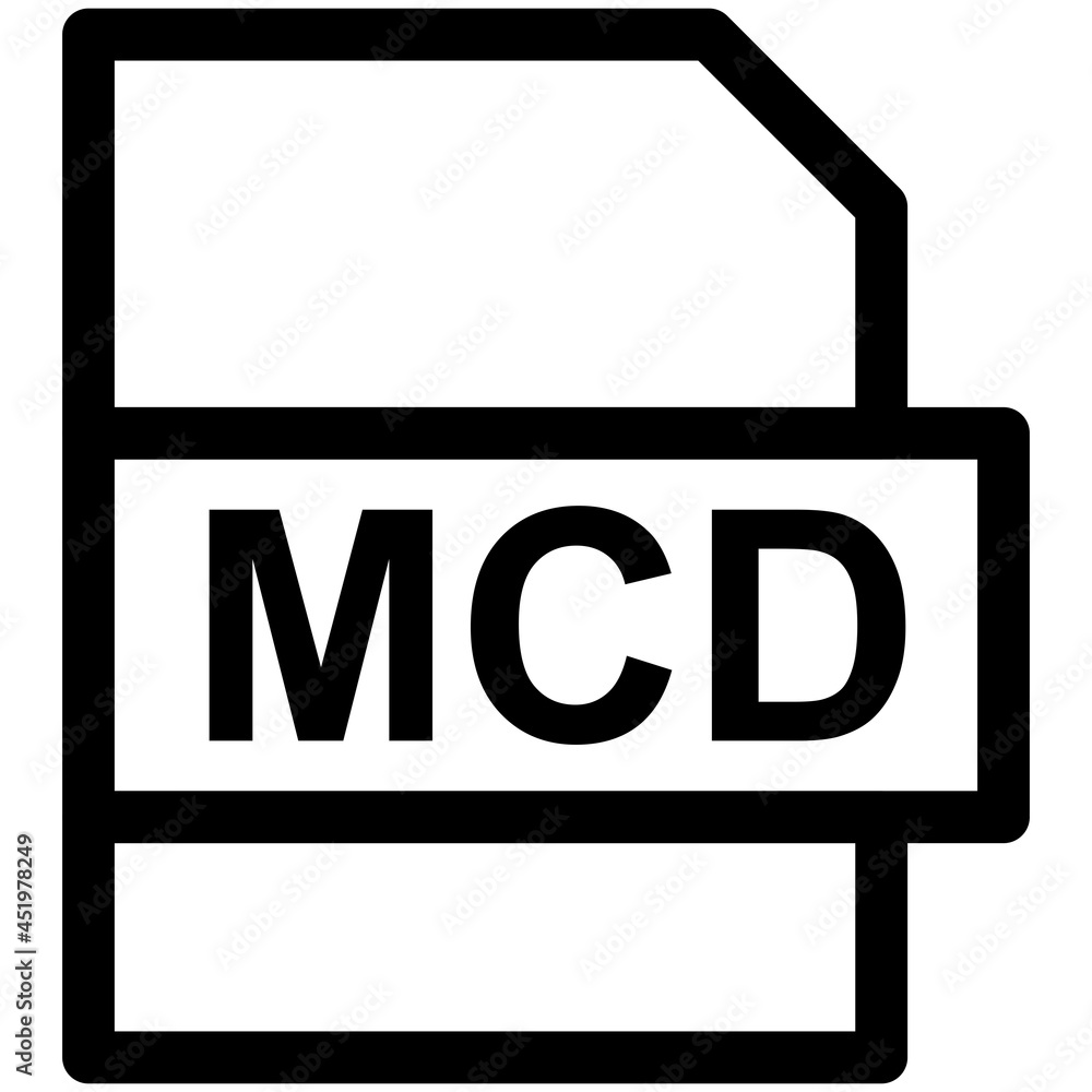MCD File Format Vector line Icon Design MCD File Format Vector line Icon Design