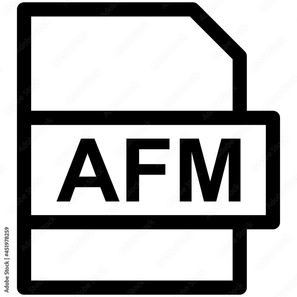 AFM File Format Vector line Icon Design AFM File Format Vector line Icon Design