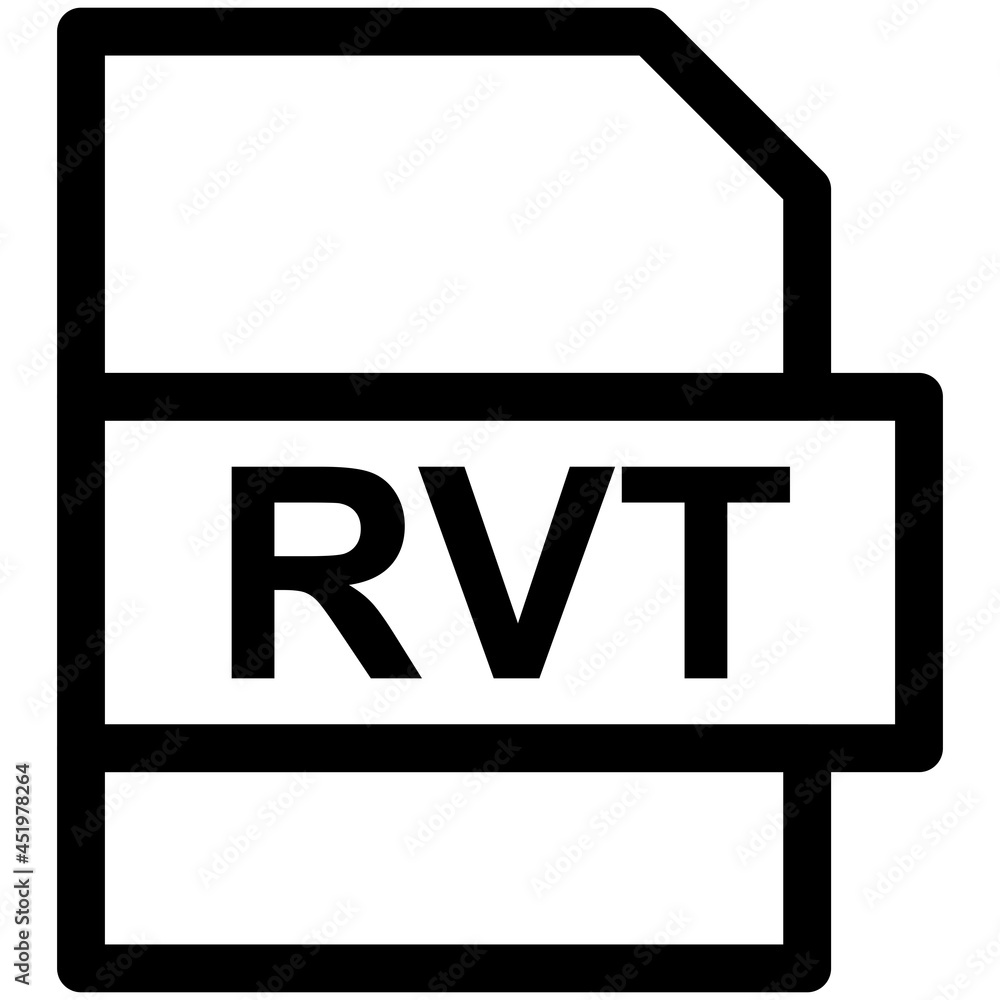 RVT File Format Vector line Icon Design RVT File Format Vector line Icon Design