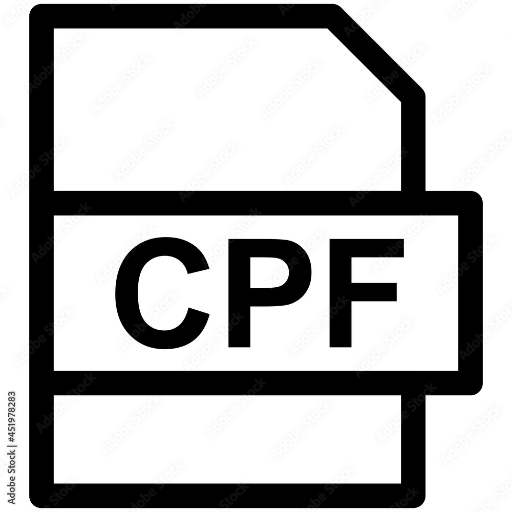 CPF File Format Vector line Icon Design CPF File Format Vector line Icon Design