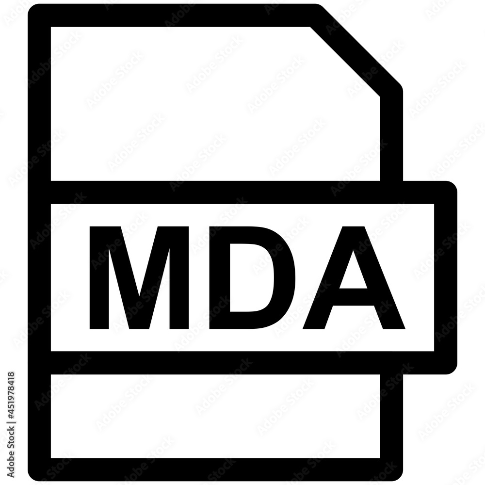 MDA File Format Vector line Icon Design MDA File Format Vector line Icon Design
