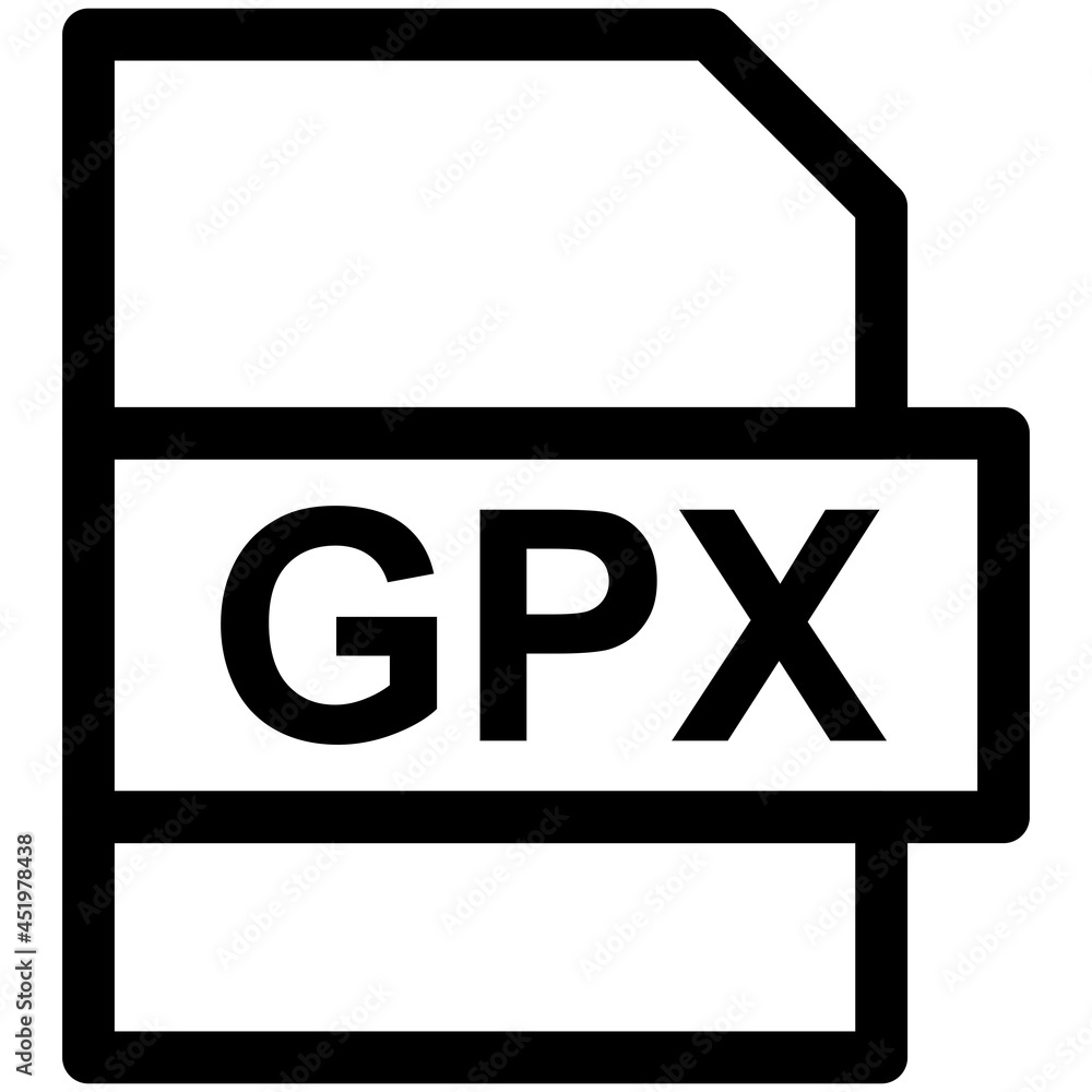 GPX File Format Vector line Icon Design GPX File Format Vector line Icon Design