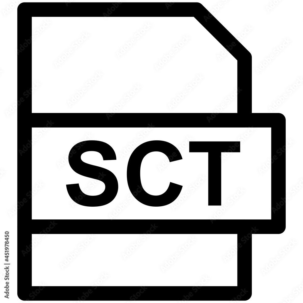 SCT File Format Vector line Icon Design SCT File Format Vector line Icon Design