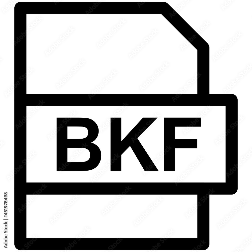 BKF File Format Vector line Icon Design BKF File Format Vector line Icon Design