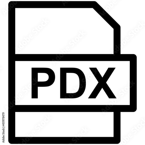 PDX File Format Vector line Icon Design photo