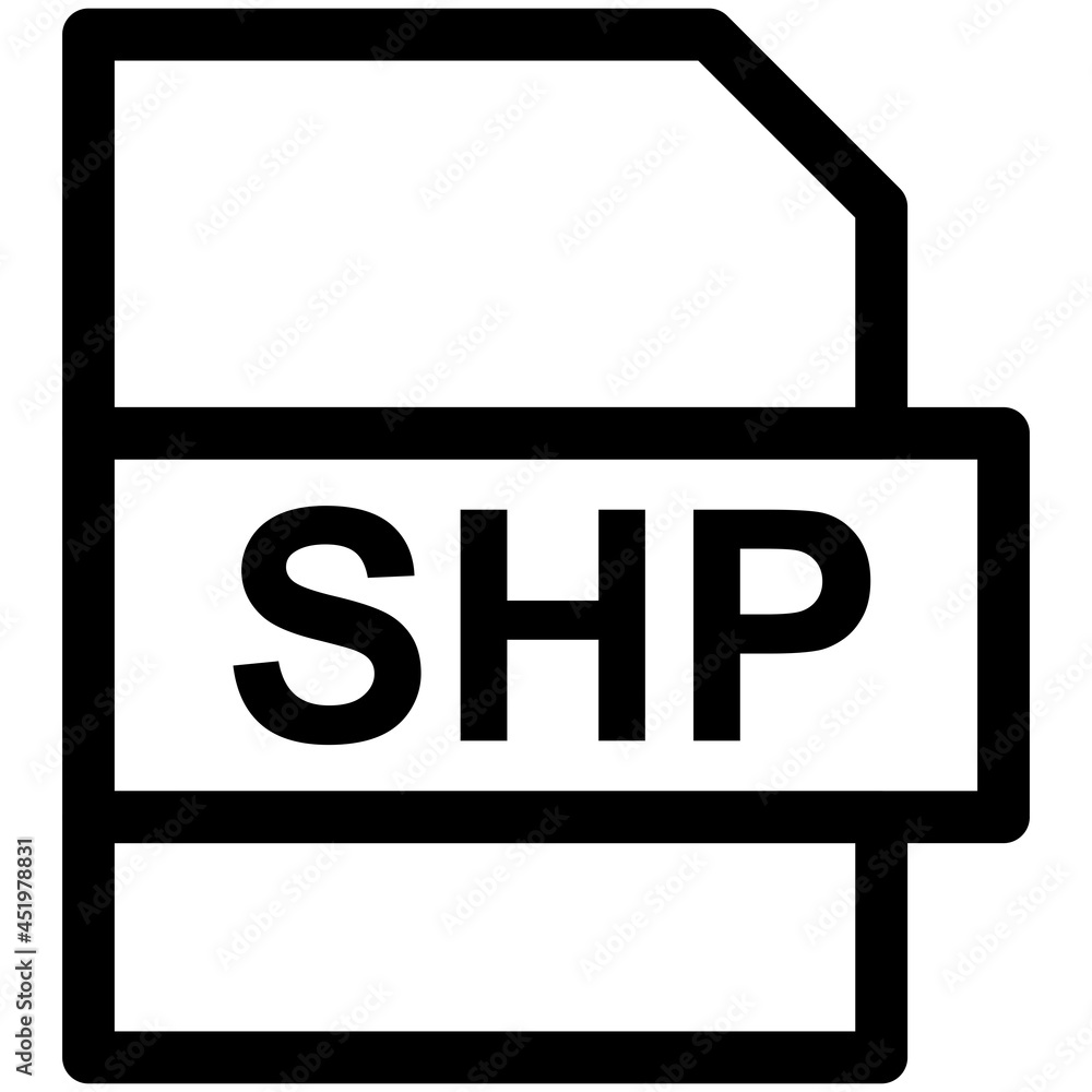 SHP File Format Vector line Icon Design SHP File Format Vector line Icon Design