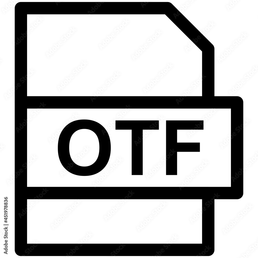 OTF File Format Vector line Icon Design OTF File Format Vector line Icon Design