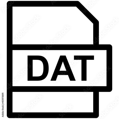 DAT File Format Vector line Icon Design