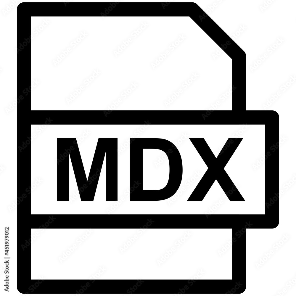 MDX File Format Vector line Icon Design MDX File Format Vector line Icon Design