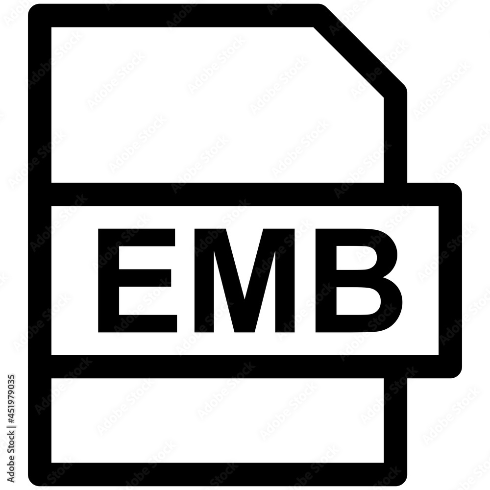 EMB File Format Vector line Icon Design EMB File Format Vector line Icon Design