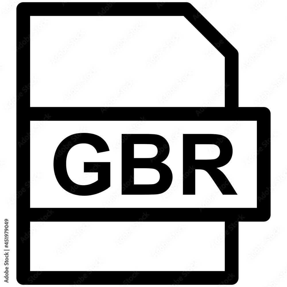 GBR File Format Vector line Icon Design GBR File Format Vector line Icon Design