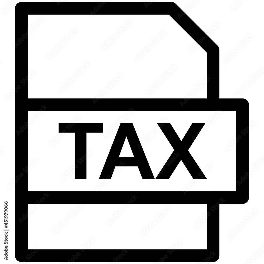 TAX File Format Vector line Icon Design TAX File Format Vector line Icon Design