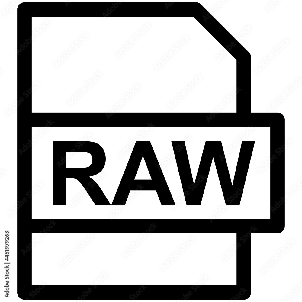 RAW File Format Vector line Icon Design RAW File Format Vector line Icon Design