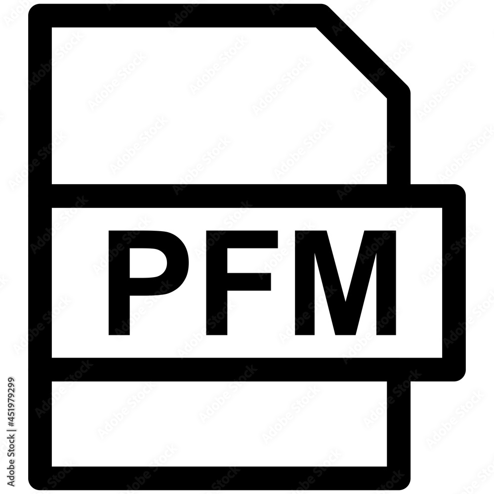 PFM File Format Vector line Icon Design PFM File Format Vector line Icon Design