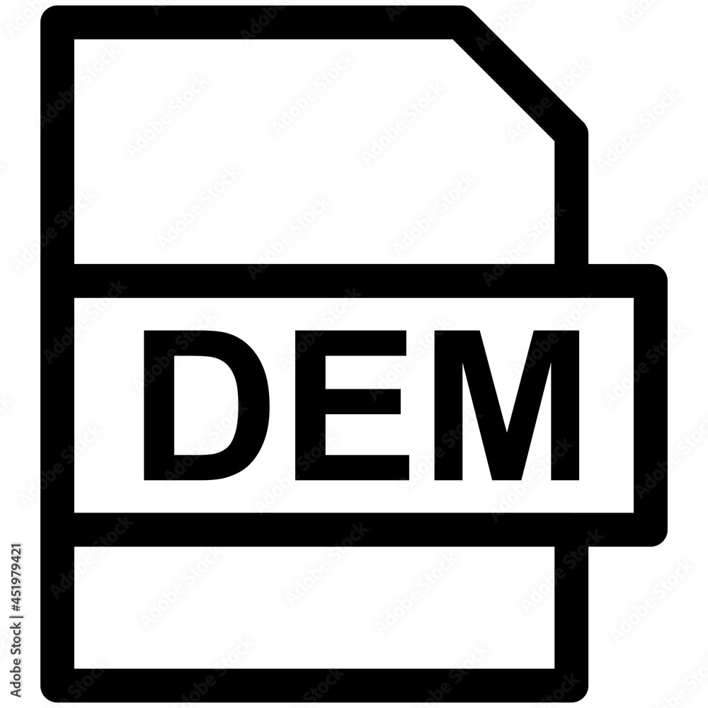DEM File Format Vector line Icon Design DEM File Format Vector line Icon Design