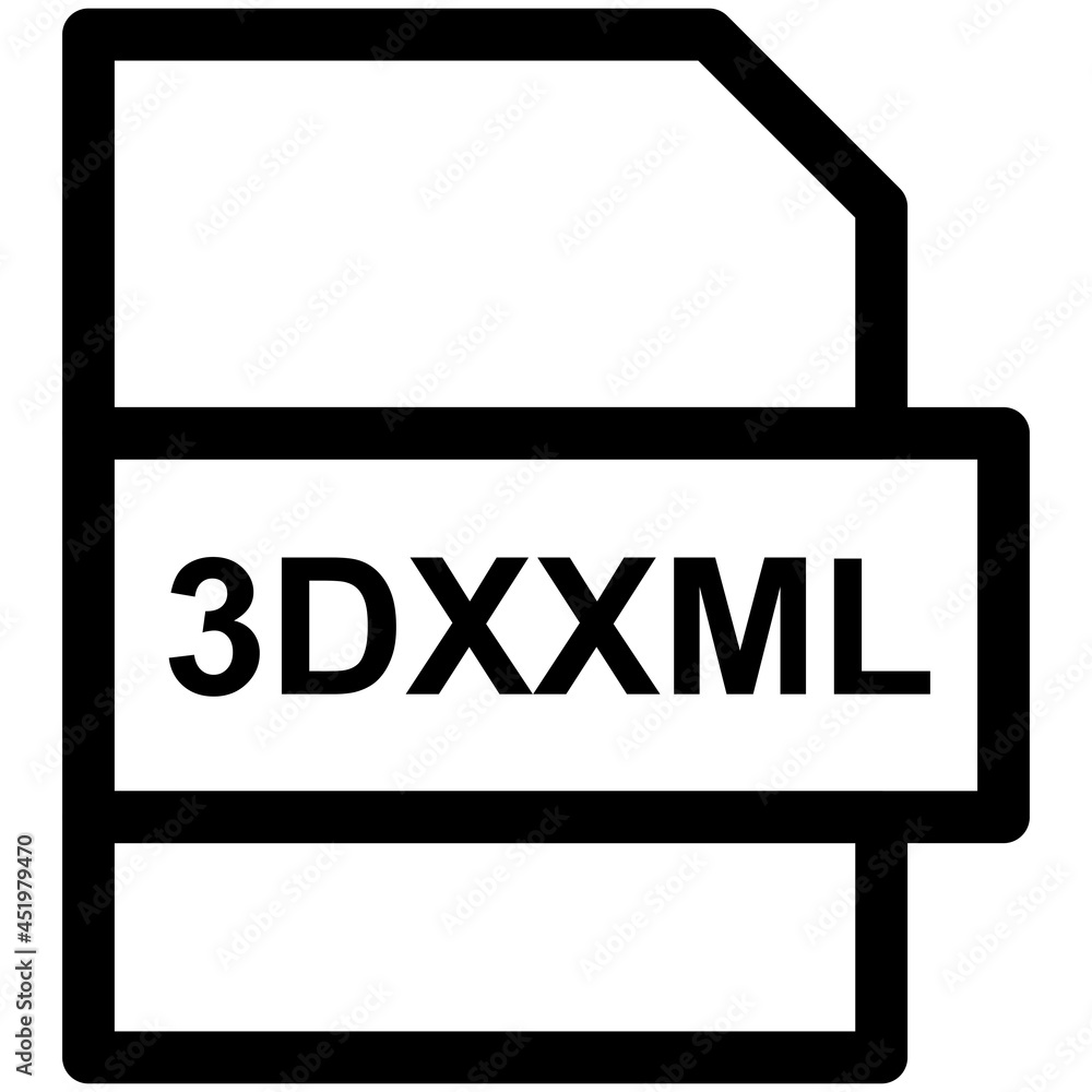3DXXML File Format Vector line Icon Design 3DXXML File Format Vector line Icon Design