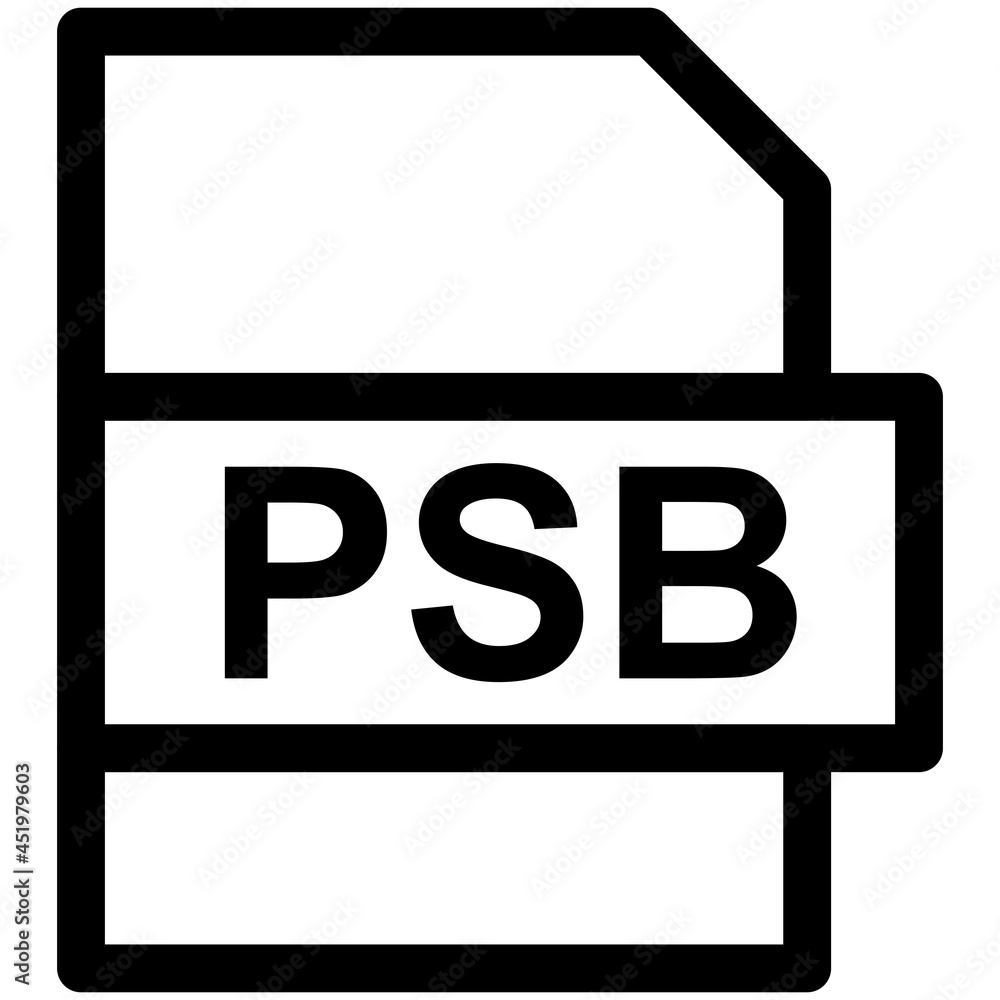 PSB File Format Vector line Icon Design PSB File Format Vector line Icon Design