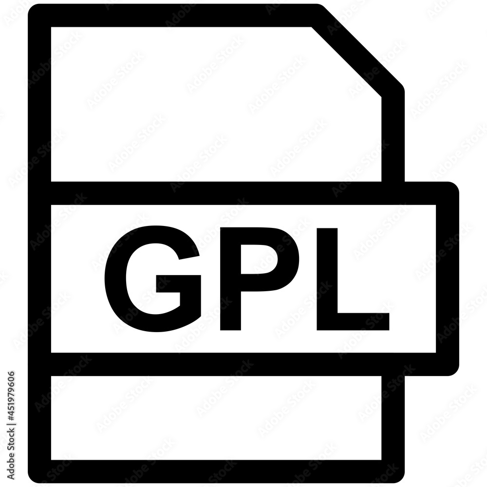 GPL File Format Vector line Icon Design GPL File Format Vector line Icon Design