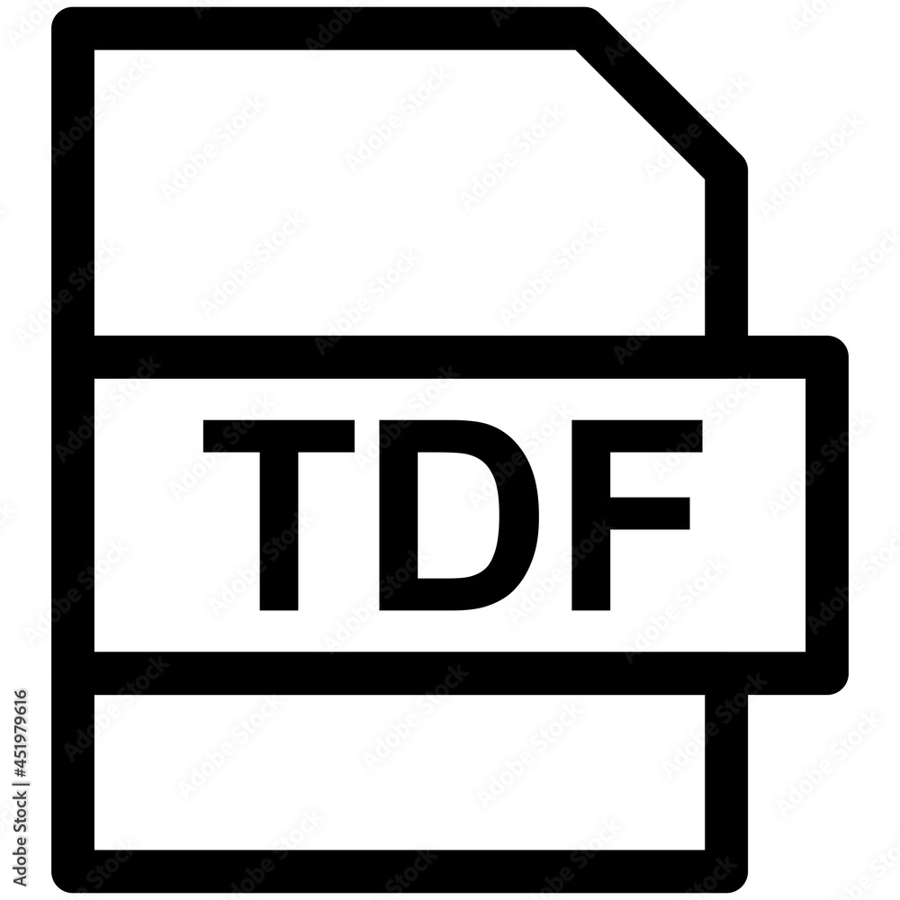 TDF File Format Vector line Icon Design TDF File Format Vector line Icon Design