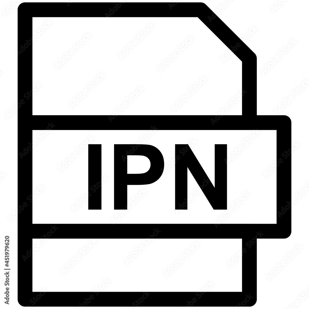 IPN File Format Vector line Icon Design IPN File Format Vector line Icon Design