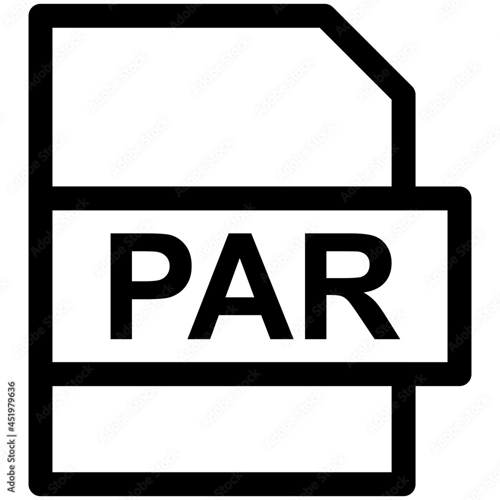 PAR File Format Vector line Icon Design PAR File Format Vector line Icon Design