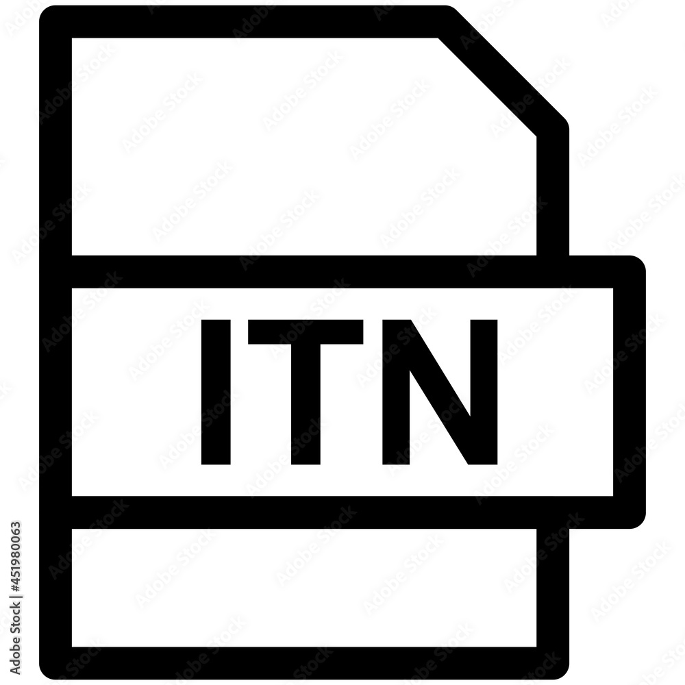 ITN File Format Vector line Icon Design ITN File Format Vector line Icon Design
