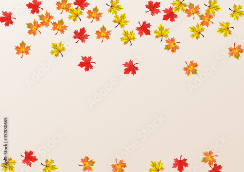 Brown Floral Background Beige Vector. Leaf Abstract Illustration. Ocher Seasonal Plant. Bright Foliage Texture.