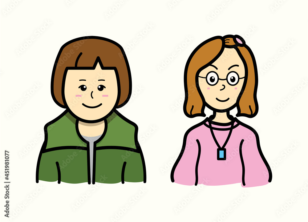 Cute girls avatar portrait character cute illustration Cute girls avatar portrait character cute illustration