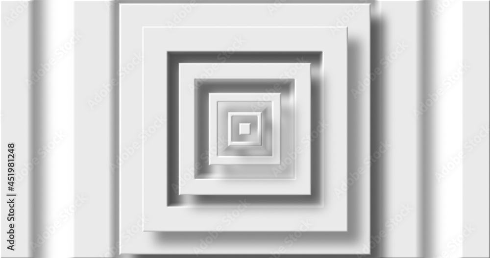 Image of white square layers pulsating on white background Image of white square layers pulsating on white background
