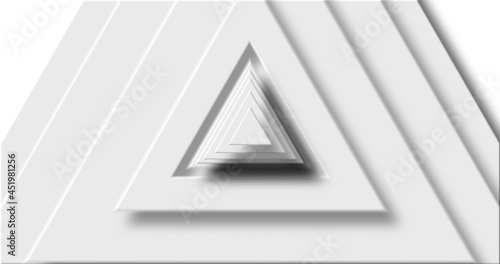 Image of grey triangle layers pulsating on white background