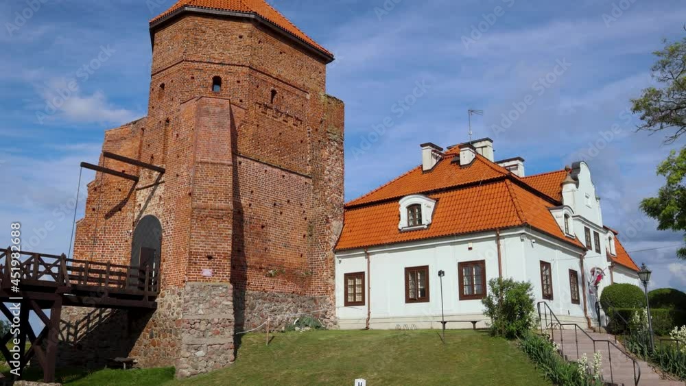 Gothic ducal castle and museum from 15th century in Liw village, Masovian Voivodeship of Poland, 4k Gothic ducal castle and museum from 15th century in Liw village, Masovian Voivodeship of Poland, 4k