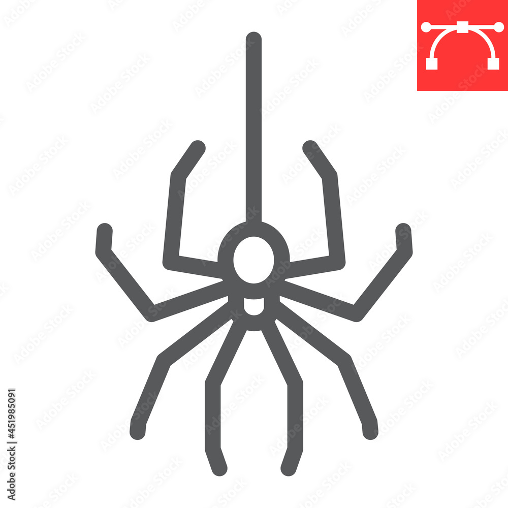 Spider line icon, arachnid and halloween, spider vector icon, vector graphics, editable stroke outline sign, eps 10. Spider line icon, arachnid and halloween, spider vector icon, vector graphics, editable stroke outline sign, eps 10.