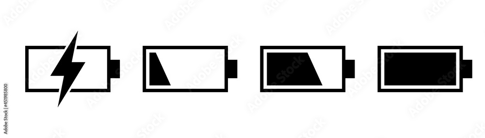 Phone battery icons. Mobile battery in black. Power symbol. Accumulator level. Transparent icons Phone battery icons. Mobile battery in black. Power symbol. Accumulator level. Transparent icons