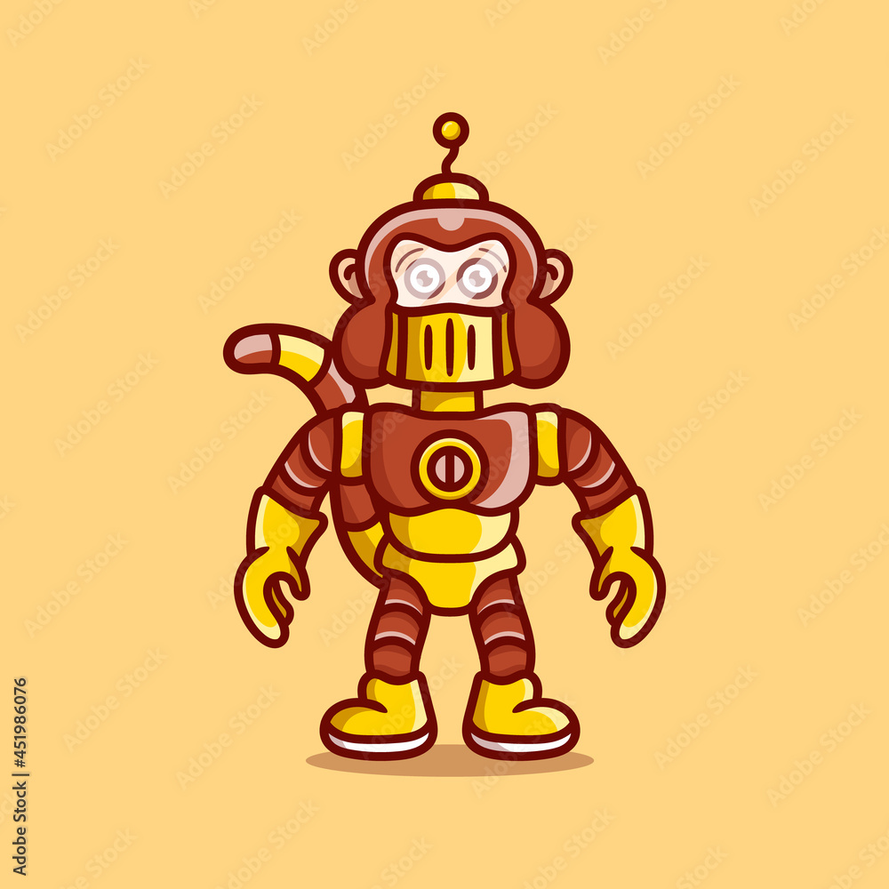 cute monkey wearing robot armor cute monkey wearing robot armor