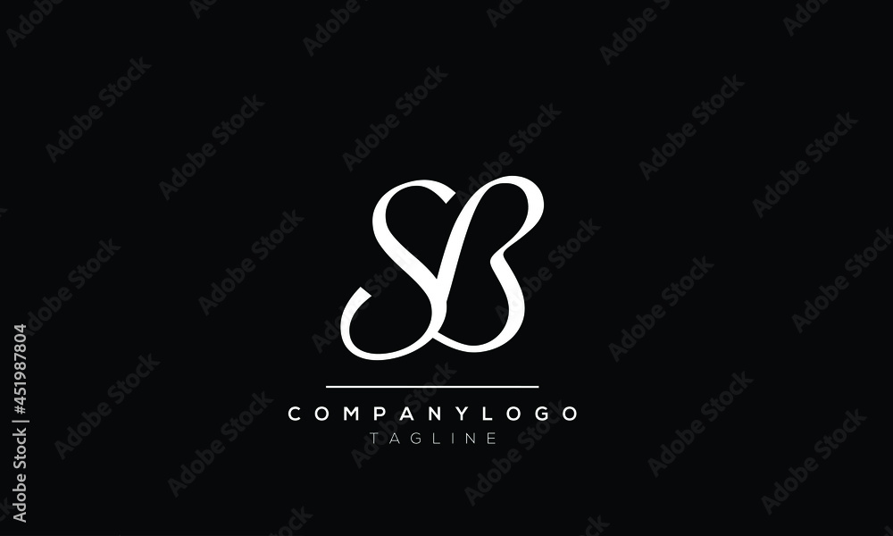Fototapeta premium Abstract Letter Initial SB BS Vector Logo Design Template