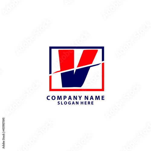 V sliced letter logo. Modern V letter logo with Slash concept. V logo design. Free Download V sliced letter logo. Modern V letter logo with Slash concept. V logo design. - GFXLoad