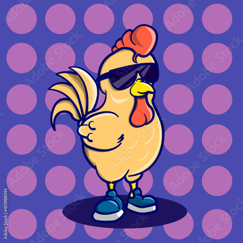 funny cartoon illustration of a chicken