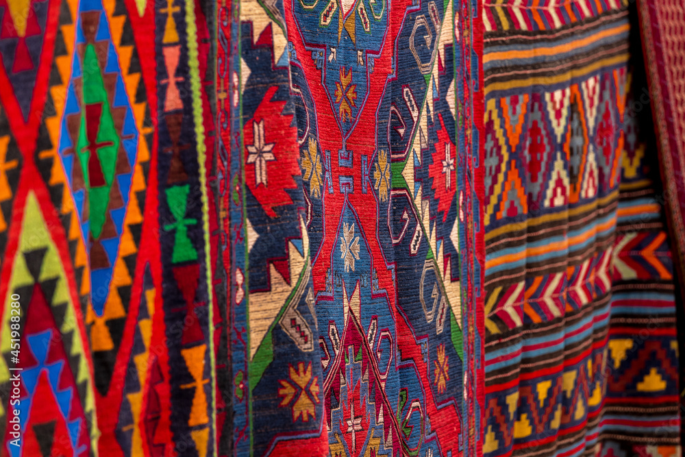 Handmade woven colored wool carpet Handmade woven colored wool carpet