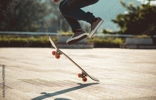 Skateboarder skateboarding outdoors in city