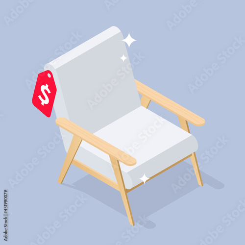 New Comfortable Chair Isometric Illustration