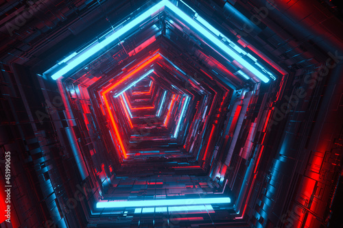 a futuristic tunnel background  3d rendering 