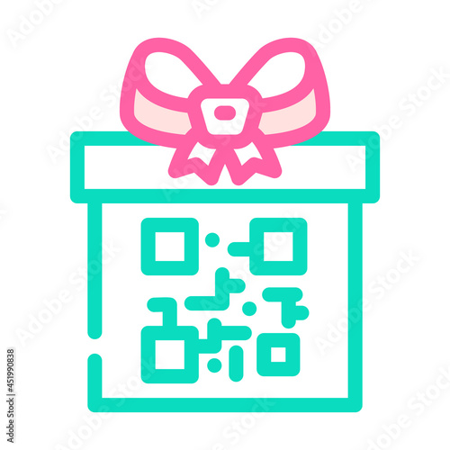 qr code gift color icon vector. qr code gift sign. isolated symbol illustration