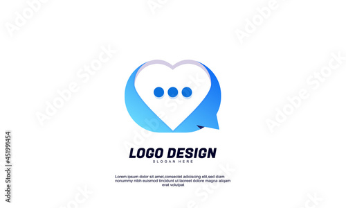 stock illustrator  abstract creative economy business company productivity chat love logo gradient color design template