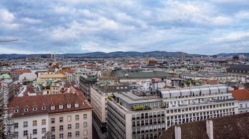 Photography View over the city of Vienna from the top of St Stephans Cathedral - travel phot