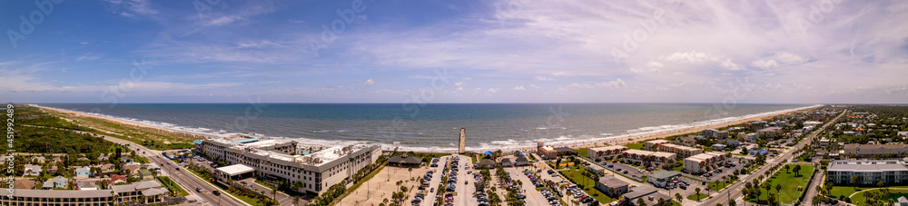 Aerial panorama St Augustine Beach FL USA