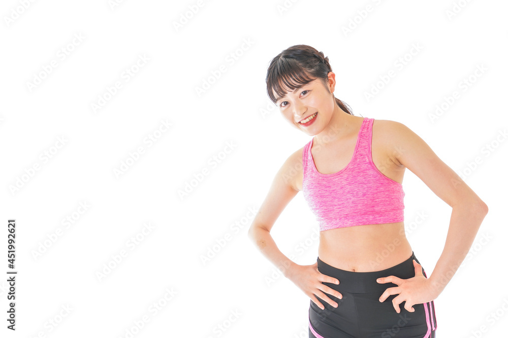 ダイエットをする若い女性 ダイエットをする若い女性