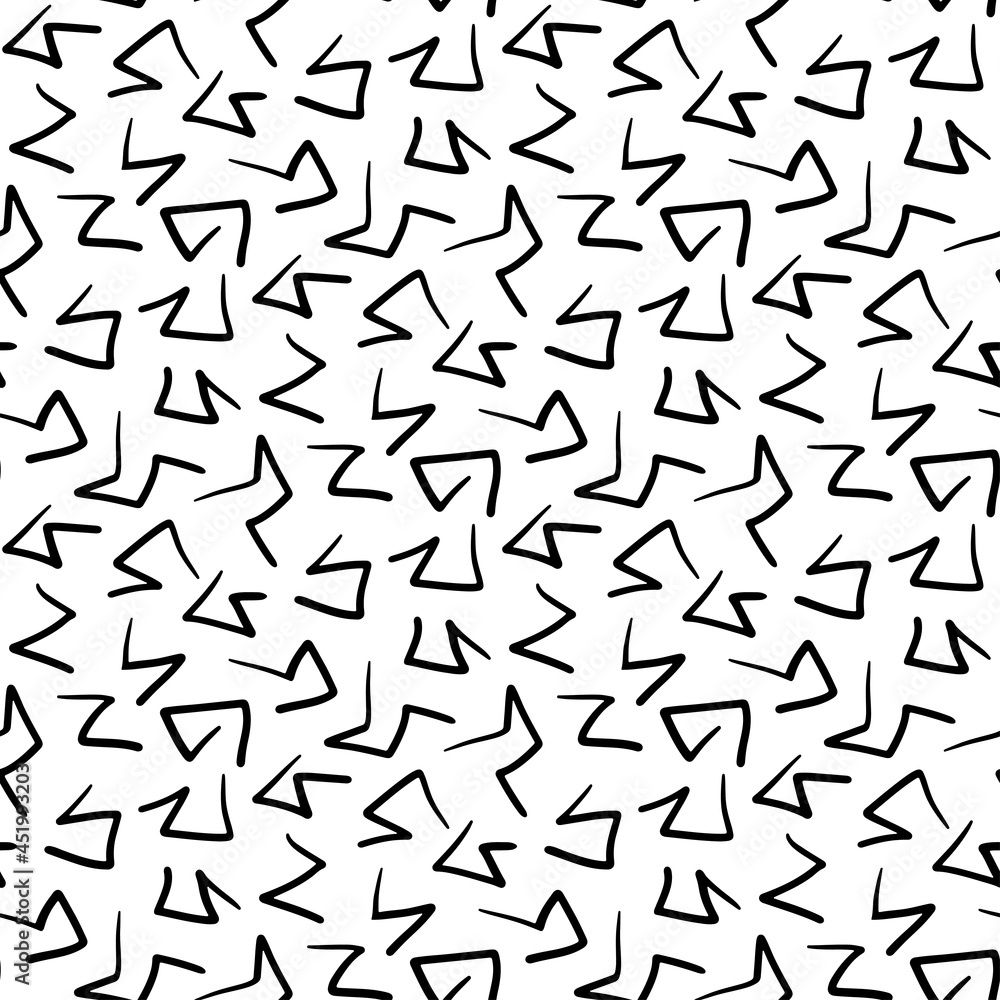 Small black thin curves lines isolated on white background. Monochrome geometric seamless pattern. Vector simple flat graphic hand drawn illustration. Texture. Small black thin curves lines isolated on white background. Monochrome geometric seamless pattern. Vector simple flat graphic hand drawn illustration. Texture.